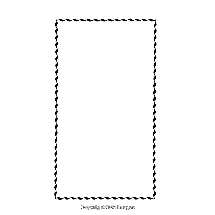 Simple Black and White Wavy Border on a Rectangular Frame