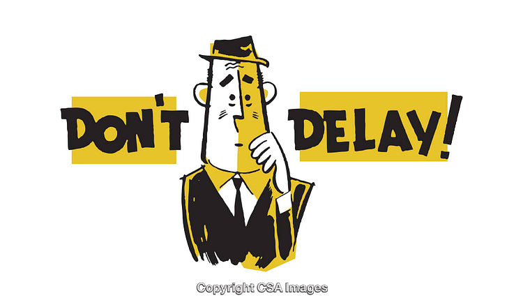 Retro Style Illustration Highlighting Urgency and Action