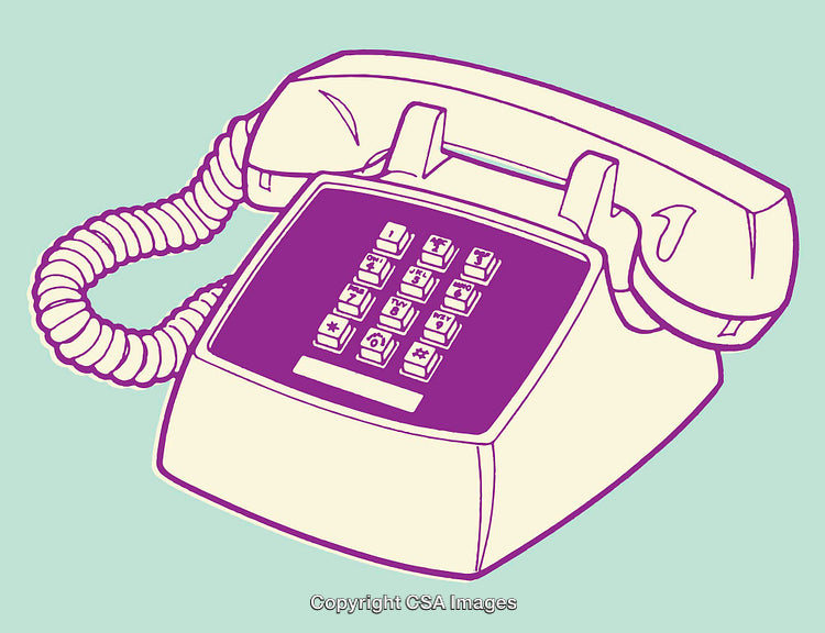 Vintage Rotary Phone Illustration in Retro Color Scheme
