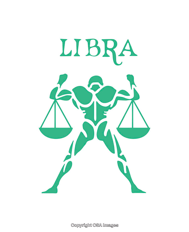 Stylized Libra Icon Depicting Scales With Creative Typography