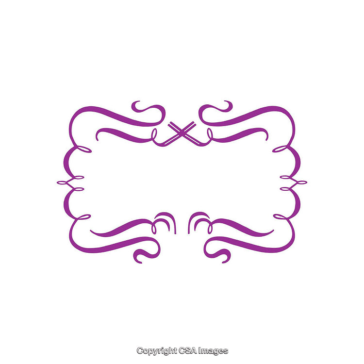 Elegant Purple Swirls Forming a Decorative Frame on White Background