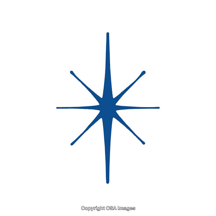 Blue Eight-Point Star Symbol On White Background