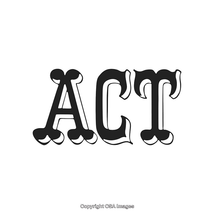Elegant Bold Vintage Typography Featuring the Word ACT in Ornate Style