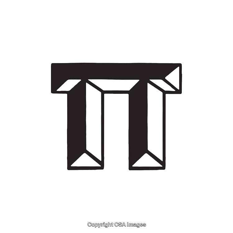 Stylized Black Greek Pi Symbol With Elegant Geometric Design