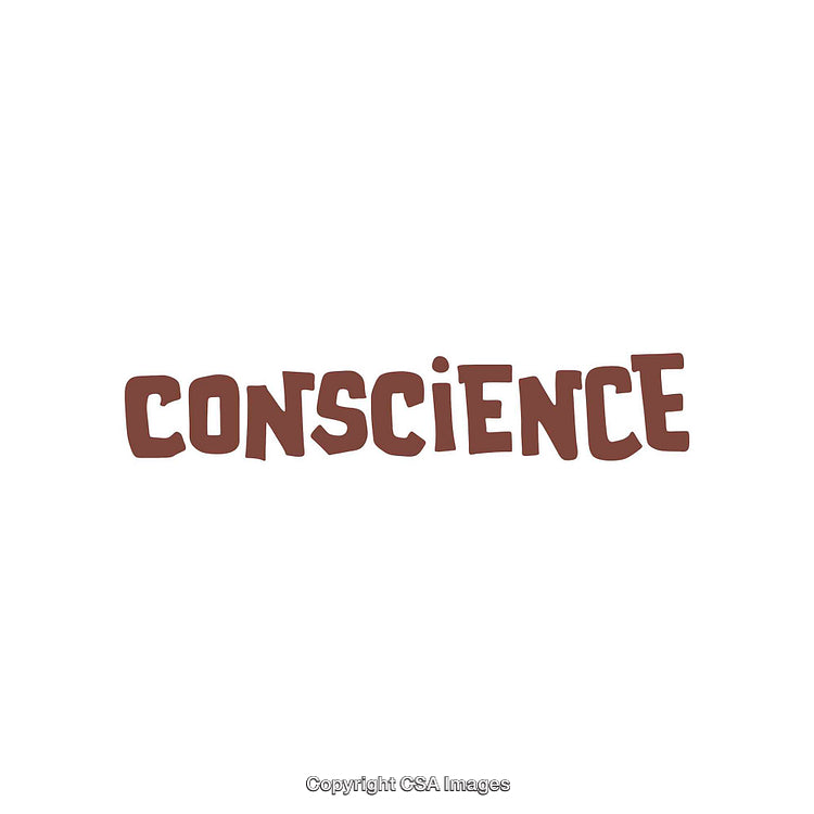 Brown Conscience Text on White Background in Bold Typeface