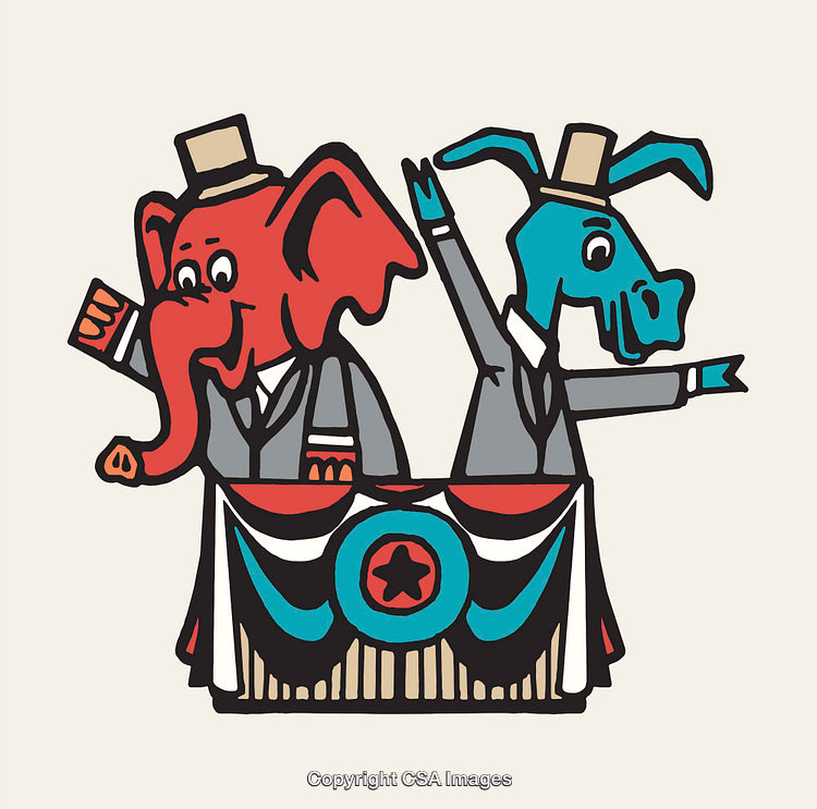Political Cartoon Featuring Elephant and Donkey Representing Bipartisan Perspectives