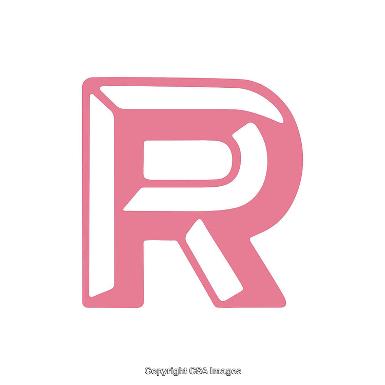 Stylized Pink Letter R with a Modern 3D Design on White Background