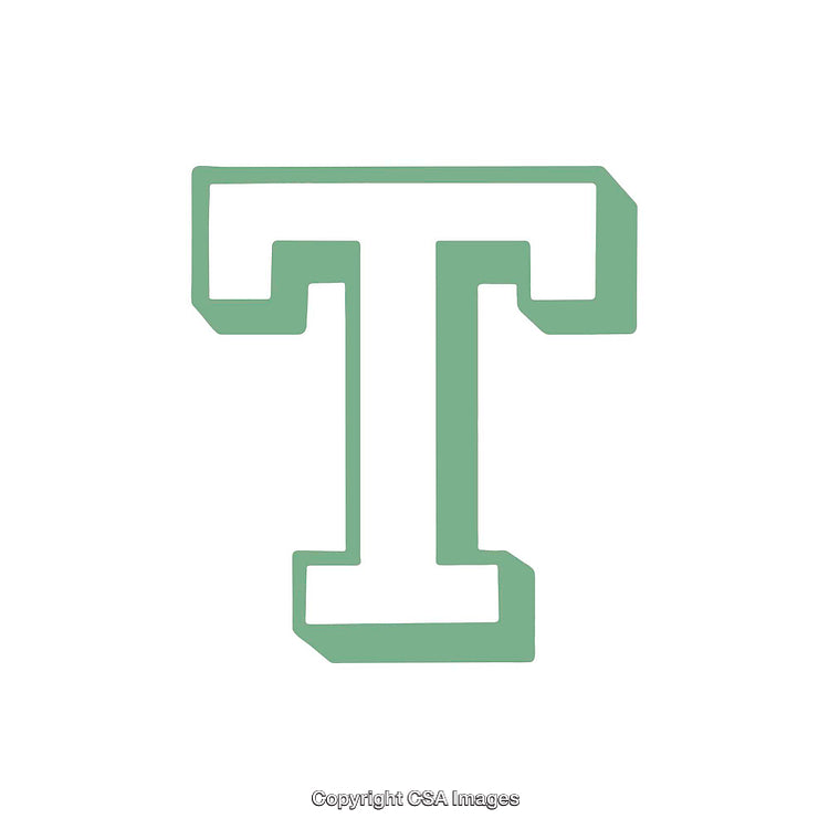 Stylized Green Letter T Illustration On White Background