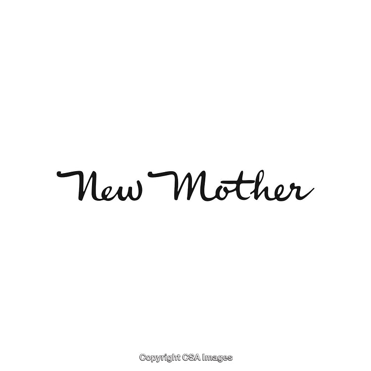 Elegant Typography Display of the Phrase 'New Mother' in Artistic Script