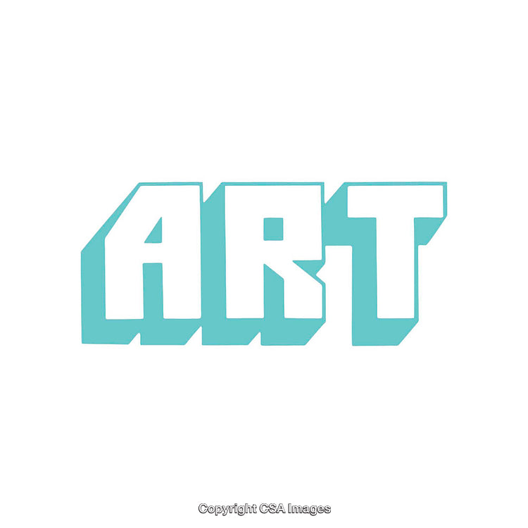 Bold Typography Artwork Featuring the Word ART in Blue Lettering