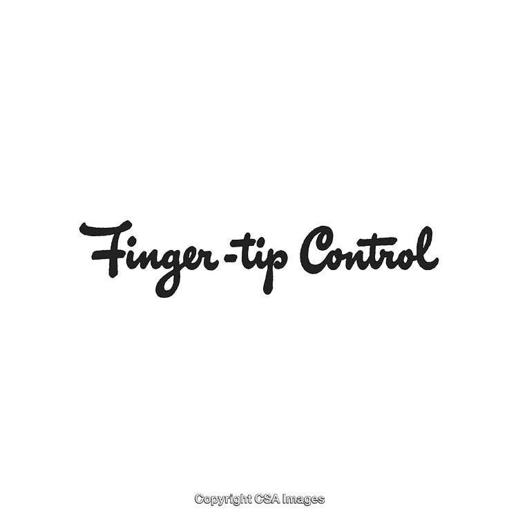Elegant Handwritten Text Engraving Featuring the Term 'Finger-tip Control'