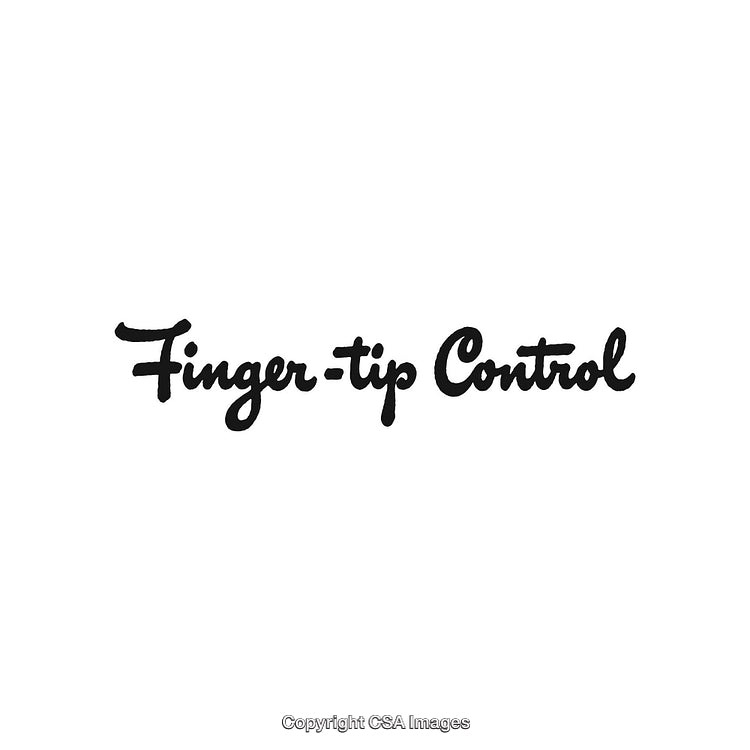 Elegant Handwritten Text Engraving Featuring the Term 'Finger-tip Control'