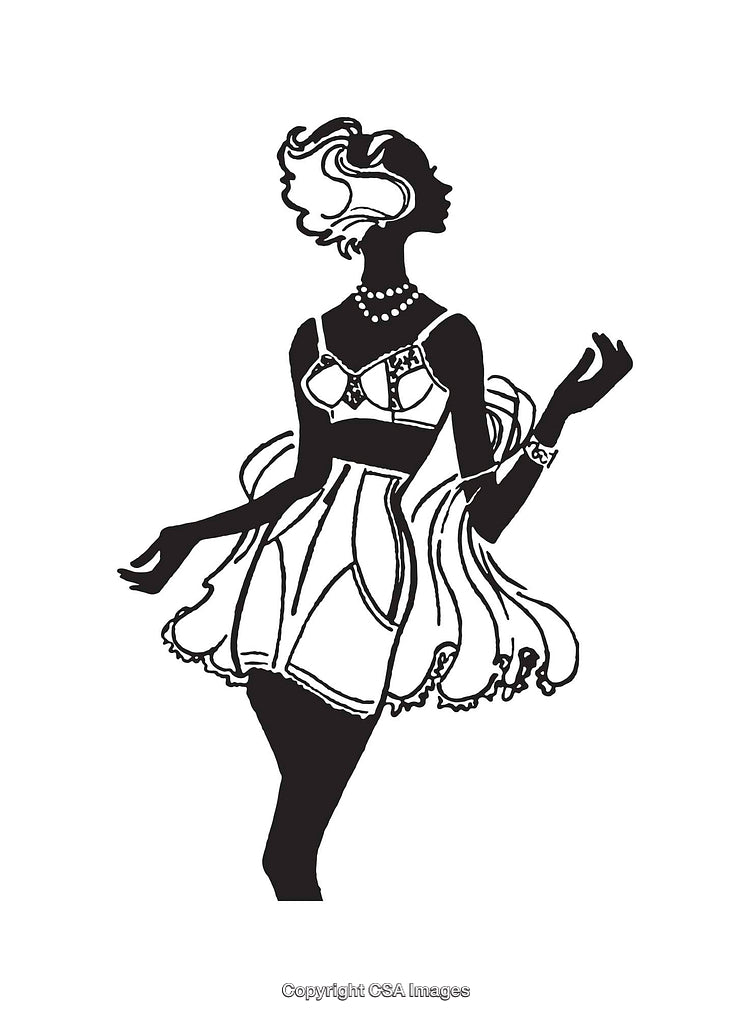 Elegant Silhouette of a Lady in Vintage Fashion Style