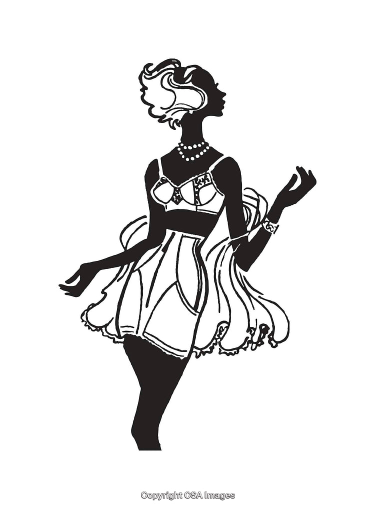 Elegant Silhouette of a Lady in Vintage Fashion Style