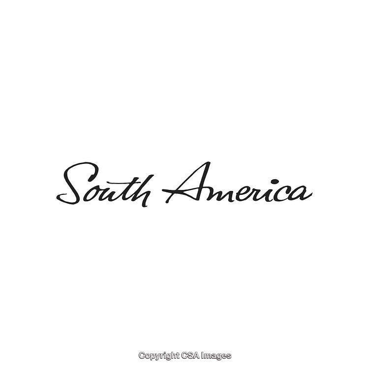 Elegant Handwritten Text Spelling Out South America in Black Ink
