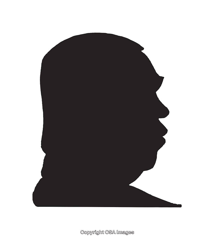 Silhouette of a Person's Profile in Black and White Art Style