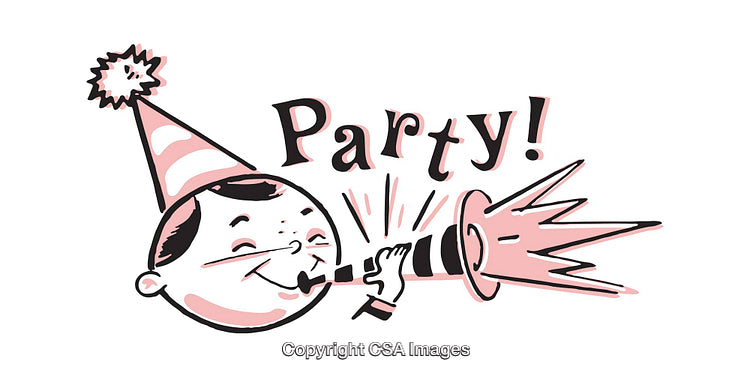 Vintage Party Illustration of a Boy in Festive Attire