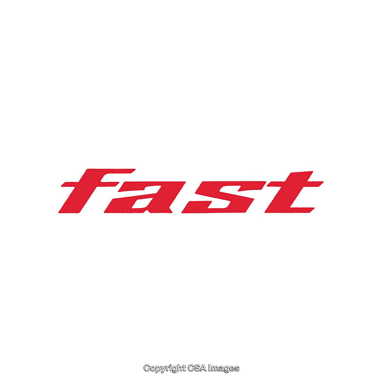 Red Decorative 'Fast' Word on White Background With Bold Design