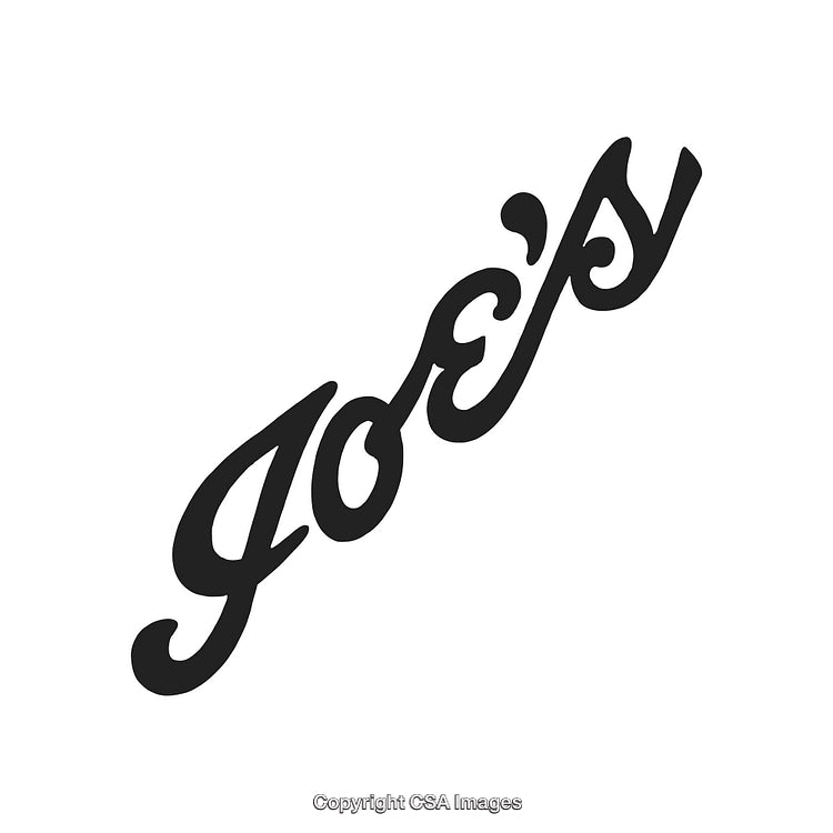 Stylized Handwritten Logo Featuring The Name Joe’s on White Background
