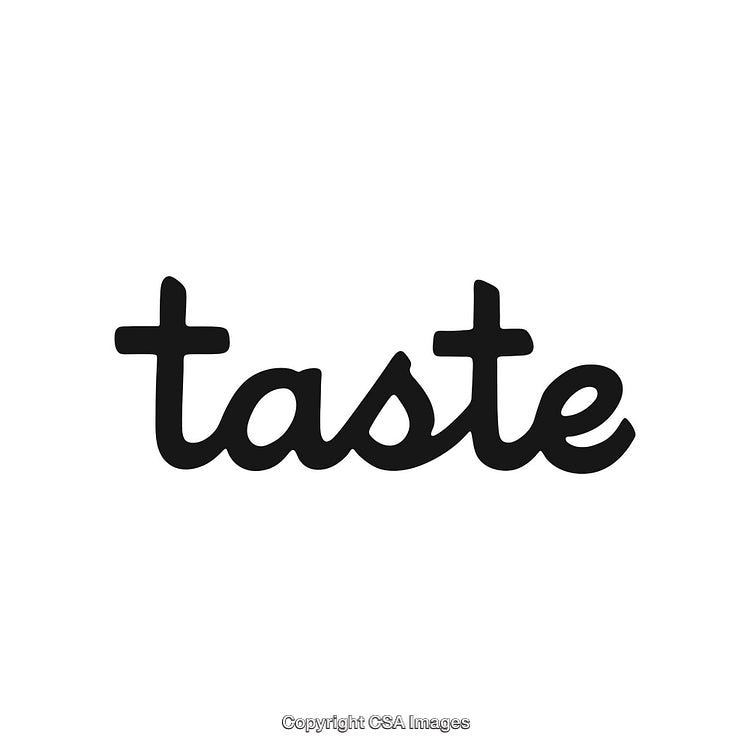 Simple Monochrome Design Featuring the Word Taste in Stylish Lettering