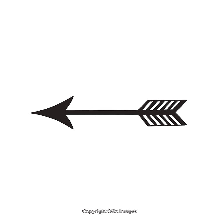 Black and White Line Art Illustration of an Arrow Design