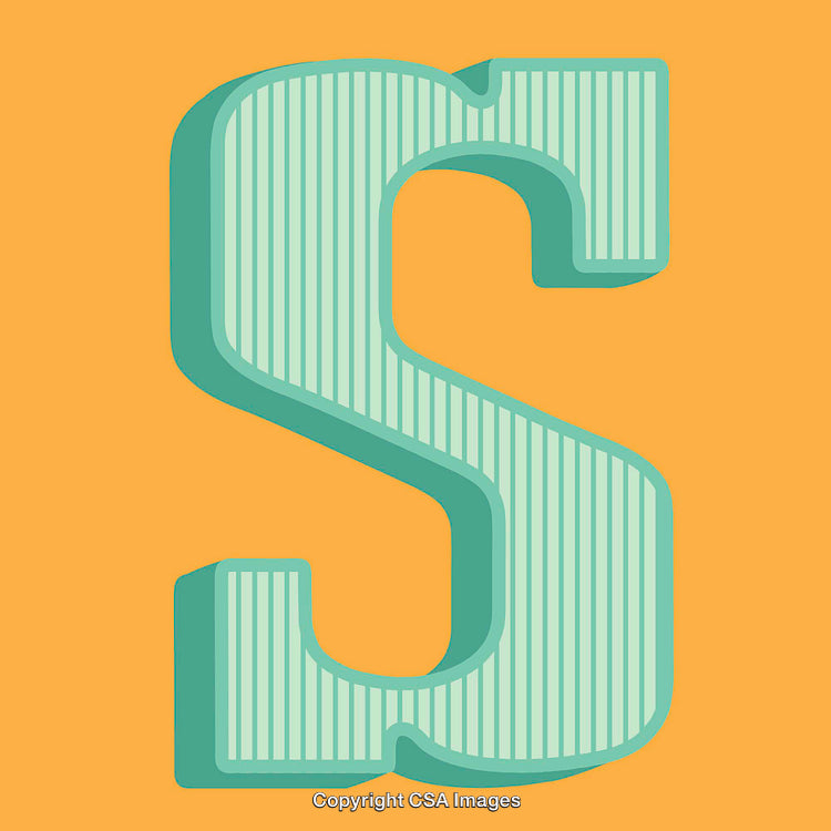Stylized Letter S on Orange Background with Modern Design
