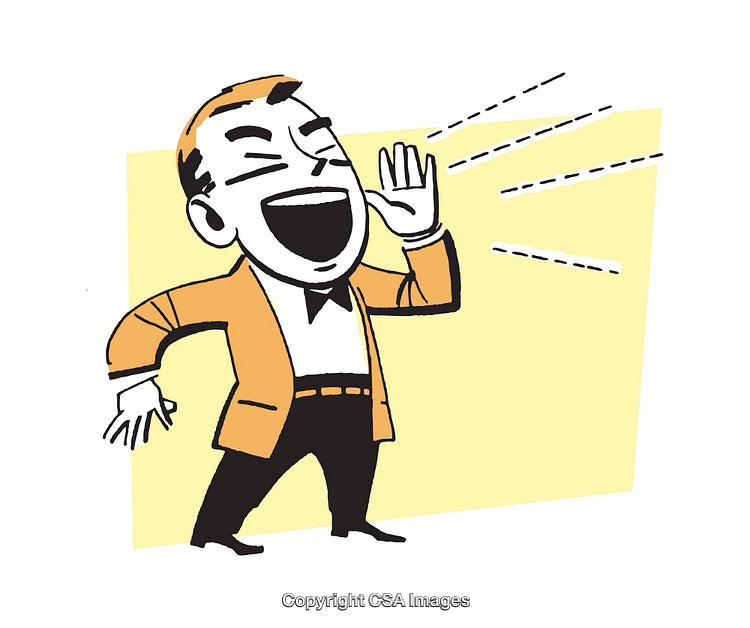 Retro Cartoon Character Expressing Enthusiastically in a Fun Bold Illustration