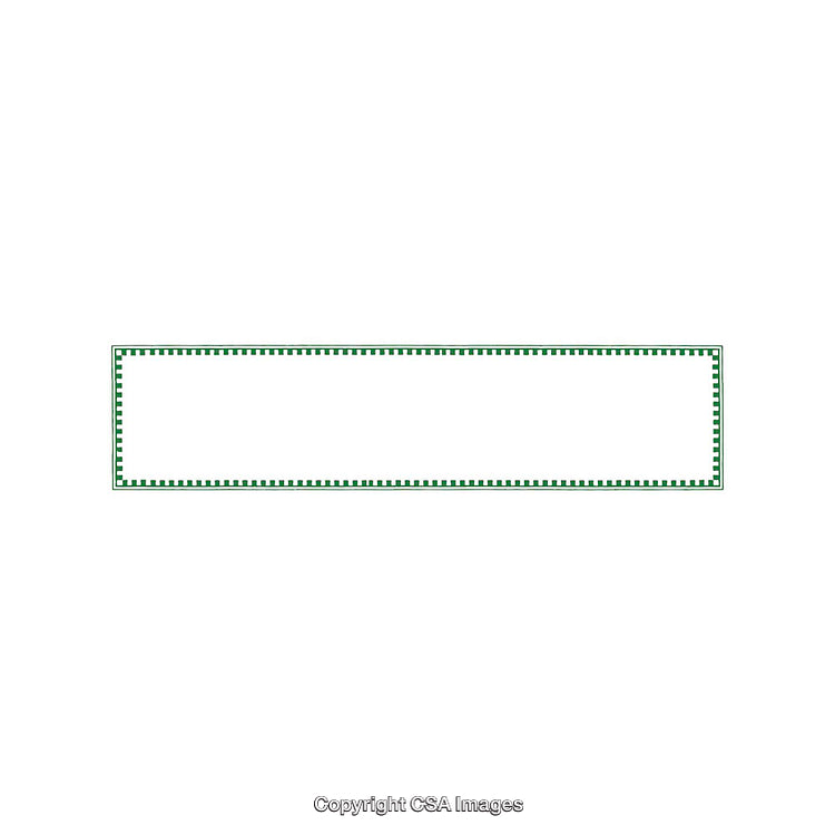 Minimalist Green Rectangular Frame with Decorative Checkered Border on White Background
