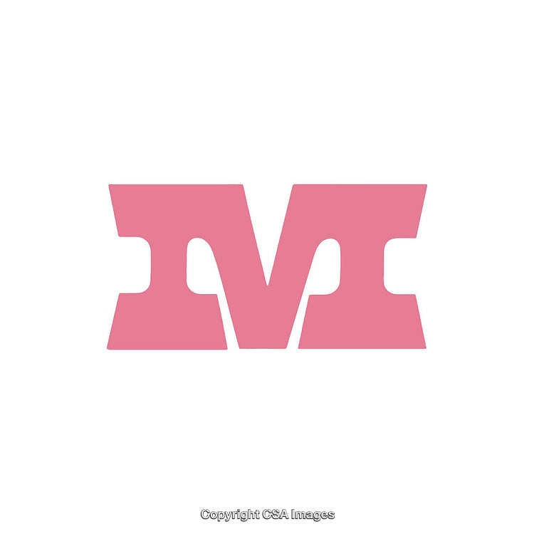 Pink Letter M Graphic on a Minimal White Background