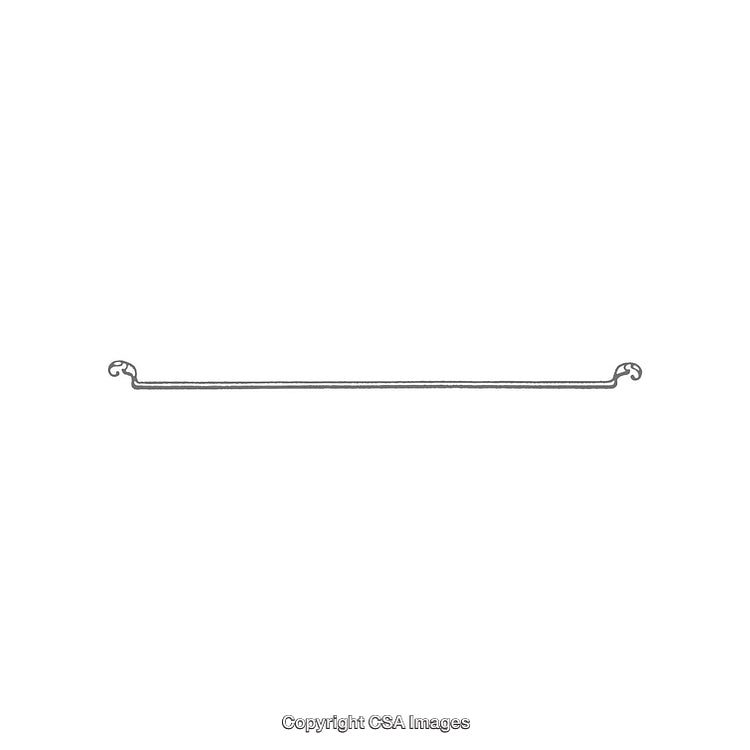 Long Steel Wire with Hooked Ends on White Background