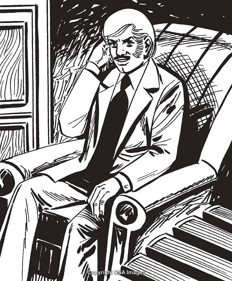 Retro Illustration of a Businessman Relaxing in a Chair