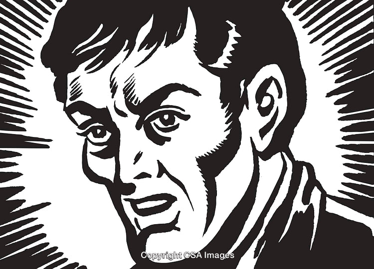 Retro Style Artwork of a Man's Face in Bold Graphic Lines