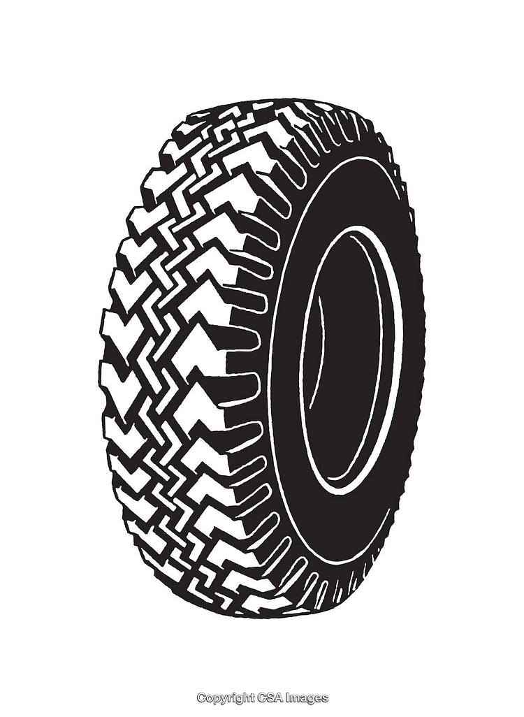 Black And White Line Art of a Detailed Tire Design