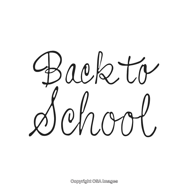 Elegant Hand-Drawn Back to School Typography on White Background