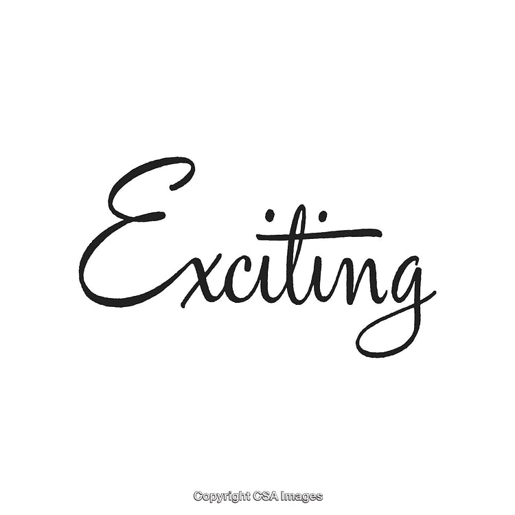 Exciting Typography Text in Elegant Script Font on White Background