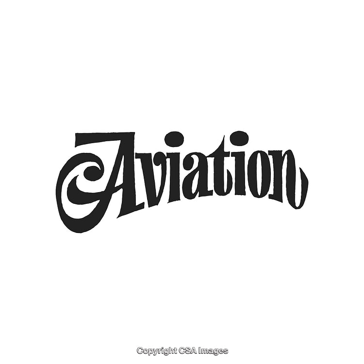 Retro Style Typography Featuring the Word Aviation in Creative Black Font
