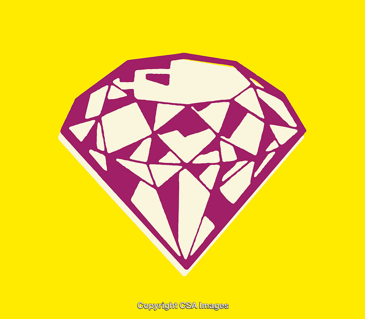 Vibrant Illustrated Diamond on a Contrasting Yellow Background