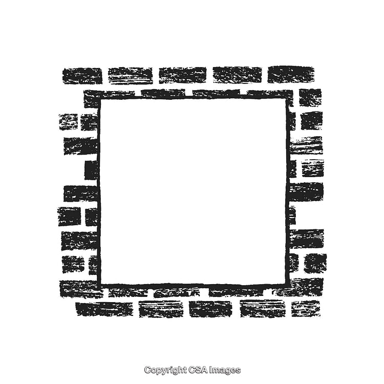 Black and White Brick Frame Illustration in Minimalist Design