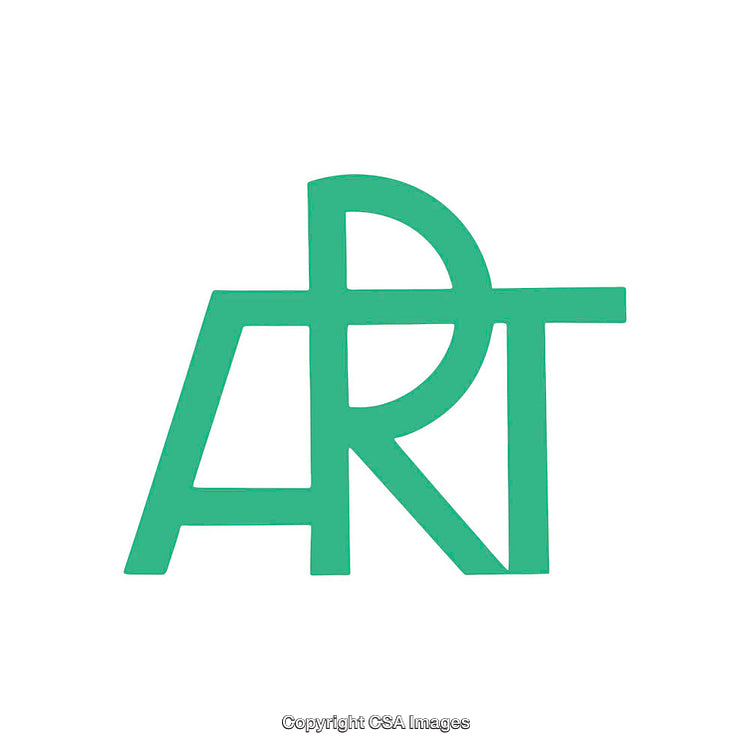 Minimalistic Green Design of the Word ART in Symmetrical Shapes