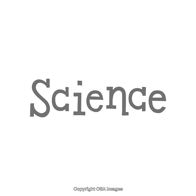 Science Text Displayed in a Bold Monochrome Style on White Background