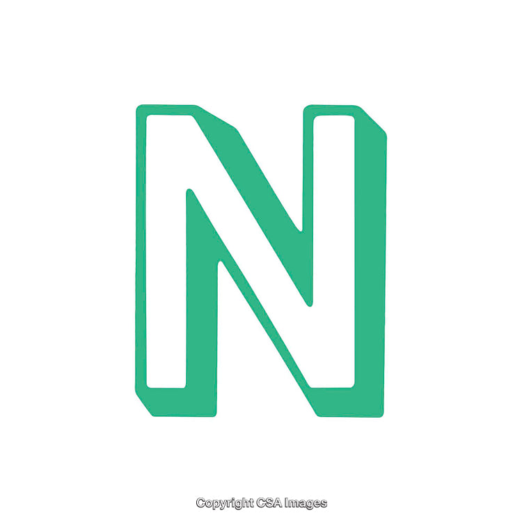 Stylized Green Letter N With Bold 3D Design