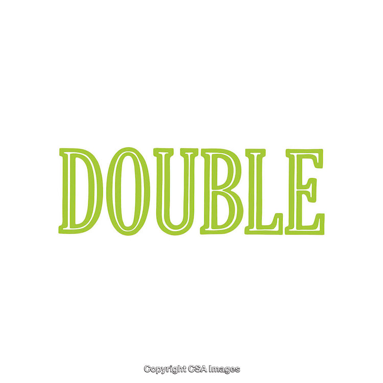 Green Bold Double Font Text on White Background Symbolizing Quantity
