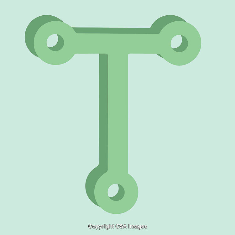 Minimalist Illustration of the Letter T in Green Shade