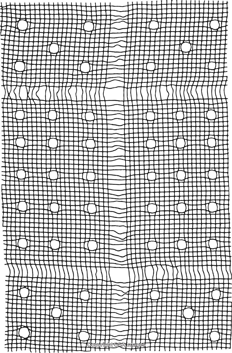 Abstract Black And White Pattern With Circular And Grid Elements