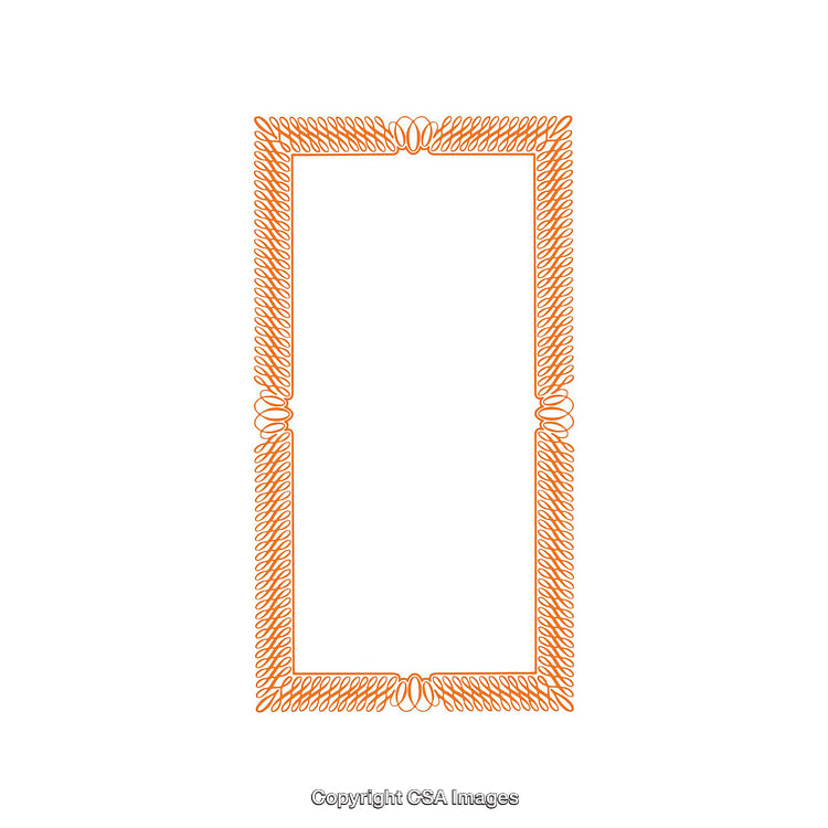Intricate Ornamental Border with Elegant Looped Design in Vivid Orange Hue
