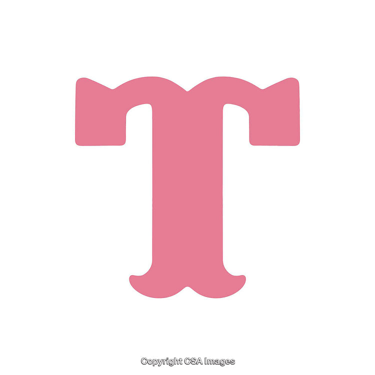 Pink Stylized Letter T Isolated on White Background Minimal Design