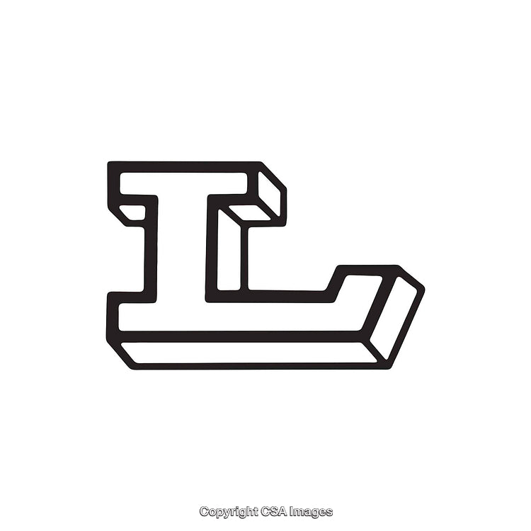 Isometric Illustration of the Letter L in Geometric Style