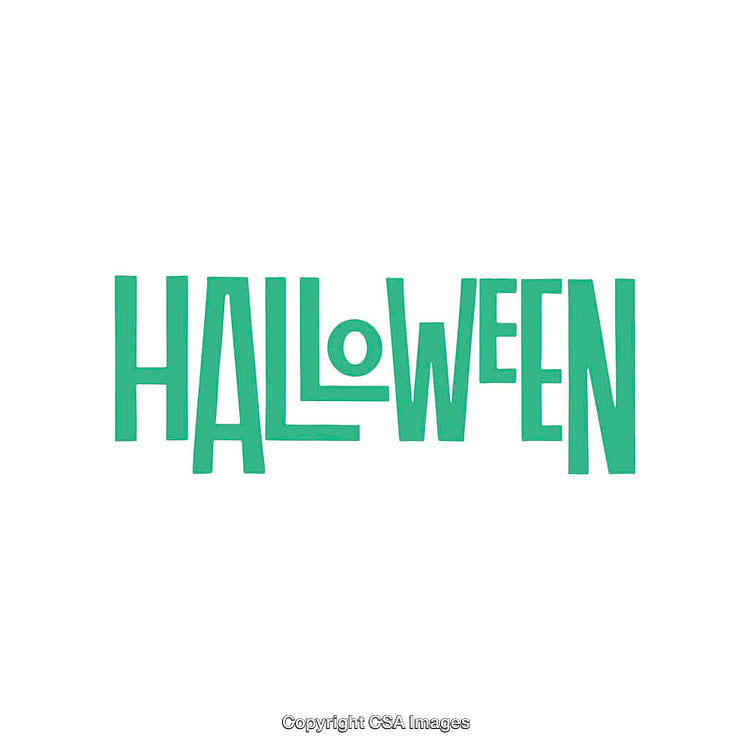 Green Halloween Lettering Design on a White Background