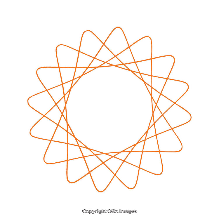 Geometric Orange Abstract Illustration on White Background in Minimalist Style