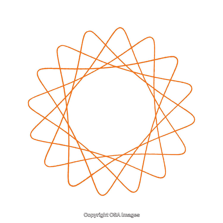 Geometric Orange Abstract Illustration on White Background in Minimalist Style